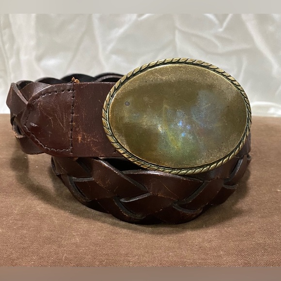 Western Buckle Braided Leather Belt - Picture 1 of 5